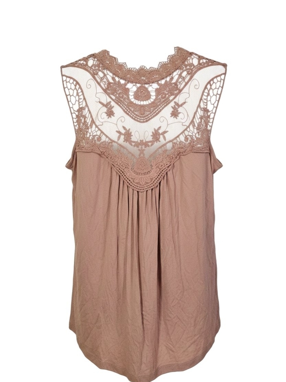 VENUS Mauve Lace Yoke Tank Top